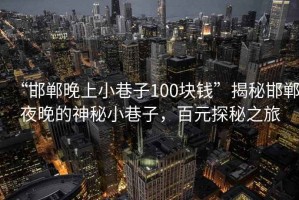 “邯鄲晚上小巷子100塊錢(qián)”揭秘邯鄲夜晚的神秘小巷子，百元探秘之旅