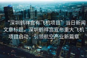 “深圳鶴祥宮有飛機項目”當日新聞文章標題，深圳鶴祥宮宣布重大飛機項目啟動(dòng)，引領(lǐng)航空產(chǎn)業(yè)新篇章