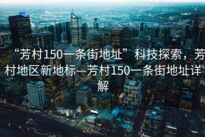 “芳村150一條街地址”科技探索，芳村地區新地標—芳村150一條街地址詳解