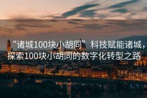 “諸城100塊小胡同”科技賦能諸城，探索100塊小胡同的數字化轉型之路