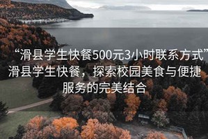 “滑縣學(xué)生快餐500元3小時(shí)聯(lián)系方式”滑縣學(xué)生快餐，探索校園美食與便捷服務(wù)的完美結合
