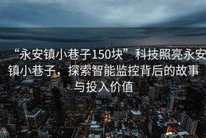 “永安鎮小巷子150塊”科技照亮永安鎮小巷子，探索智能監控背后的故事與投入價(jià)值