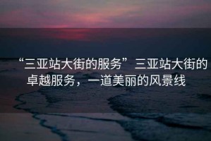 “三亞站大街的服務(wù)”三亞站大街的卓越服務(wù)，一道美麗的風(fēng)景線(xiàn)