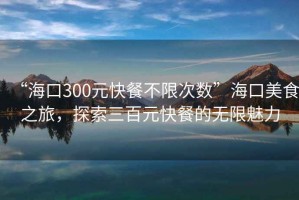 “?？?00元快餐不限次數”?？诿朗持?，探索三百元快餐的無(wú)限魅力