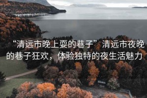 “清遠市晚上耍的巷子”清遠市夜晚的巷子狂歡，體驗獨特的夜生活魅力