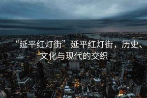 “延平紅燈街”延平紅燈街，歷史、文化與現代的交織