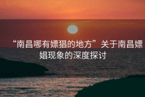 “南昌哪有嫖猖的地方”關(guān)于南昌嫖娼現象的深度探討