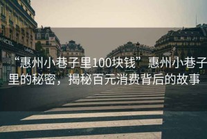 “惠州小巷子里100塊錢(qián)”惠州小巷子里的秘密，揭秘百元消費背后的故事