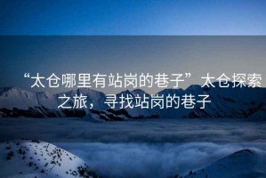 “太倉哪里有站崗的巷子”太倉探索之旅，尋找站崗的巷子