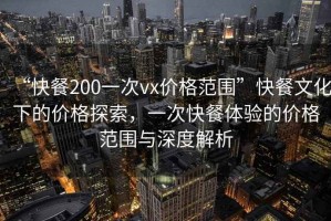 “快餐200一次vx價(jià)格范圍”快餐文化下的價(jià)格探索，一次快餐體驗的價(jià)格范圍與深度解析