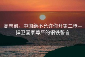 高志凱，中國絕不允許你開(kāi)第二槍—捍衛國家尊嚴的鋼鐵誓言