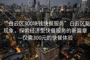 “白云區300塊錢(qián)快餐服務(wù)”白云區新現象，探索經(jīng)濟型快餐服務(wù)的新篇章—僅需300元的快餐體驗