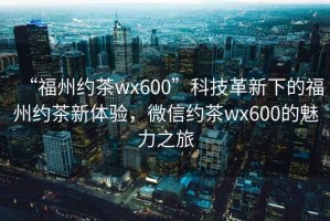 “福州約茶wx600”科技革新下的福州約茶新體驗，微信約茶wx600的魅力之旅