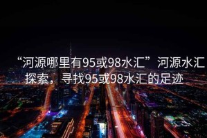 “河源哪里有95或98水匯”河源水匯探索，尋找95或98水匯的足跡