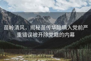 苗嶺清風(fēng)，揭秘苗傳華隱瞞入黨前嚴重錯誤被開(kāi)除黨籍的內幕