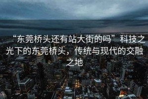“東莞橋頭還有站大街的嗎”科技之光下的東莞橋頭，傳統與現代的交融之地