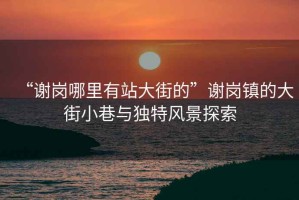 “謝崗哪里有站大街的”謝崗鎮的大街小巷與獨特風(fēng)景探索