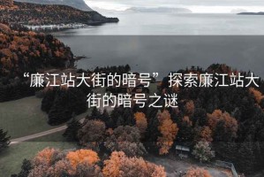 “廉江站大街的暗號”探索廉江站大街的暗號之謎