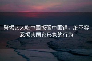 警惕藝人吃中國飯砸中國鍋，絕不容忍損害國家形象的行為