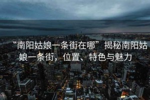 “南陽(yáng)姑娘一條街在哪”揭秘南陽(yáng)姑娘一條街，位置、特色與魅力
