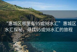 “惠城區哪里有95或98水匯”惠城區水匯探秘，尋找95或98水匯的旅程