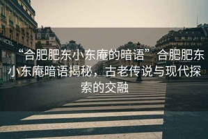 “合肥肥東小東庵的暗語(yǔ)”合肥肥東小東庵暗語(yǔ)揭秘，古老傳說(shuō)與現代探索的交融