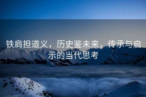 鐵肩擔道義，歷史鑒未來(lái)，傳承與啟示的當代思考