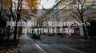 風(fēng)景這邊獨好，交警回應17052km/h超音速罰單背后的真相