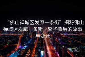 “佛山禪城區發(fā)廊一條街”揭秘佛山禪城區發(fā)廊一條街，繁華背后的故事與變遷