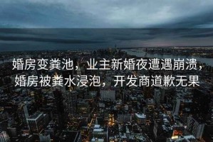 婚房變糞池，業(yè)主新婚夜遭遇崩潰，婚房被糞水浸泡，開(kāi)發(fā)商道歉無(wú)果