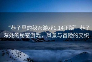 “巷子里的秘密游戲1.14正版”巷子深處的秘密游戲，風(fēng)景與冒險的交織
