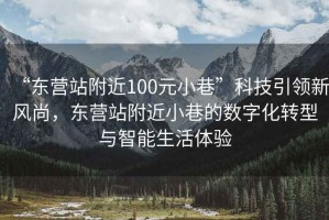 “東營(yíng)站附近100元小巷”科技引領(lǐng)新風(fēng)尚，東營(yíng)站附近小巷的數字化轉型與智能生活體驗