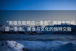 “南雄東街雞店一條街”南雄東街雞店一條街，美食與文化的獨特交融
