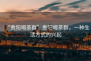 “貴陽(yáng)喝茶群”貴陽(yáng)喝茶群，一種生活方式的興起