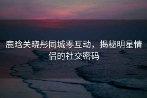 鹿晗關(guān)曉彤同城零互動(dòng)，揭秘明星情侶的社交密碼