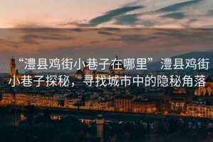 “澧縣雞街小巷子在哪里”澧縣雞街小巷子探秘，尋找城市中的隱秘角落