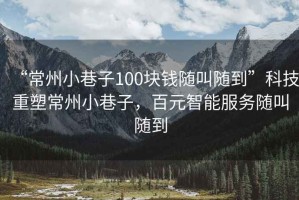 “常州小巷子100塊錢(qián)隨叫隨到”科技重塑常州小巷子，百元智能服務(wù)隨叫隨到