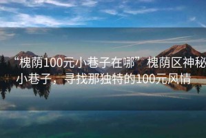 “槐蔭100元小巷子在哪”槐蔭區神秘小巷子，尋找那獨特的100元風(fēng)情