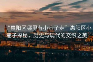 “惠陽(yáng)區哪里有小巷子走”惠陽(yáng)區小巷子探秘，歷史與現代的交織之美