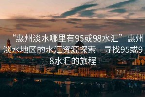 “惠州淡水哪里有95或98水匯”惠州淡水地區的水匯資源探索—尋找95或98水匯的旅程