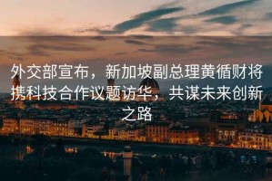 外交部宣布，新加坡副總理黃循財將攜科技合作議題訪(fǎng)華，共謀未來(lái)創(chuàng  )新之路