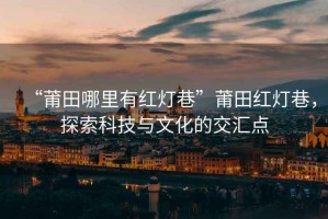 “莆田哪里有紅燈巷”莆田紅燈巷，探索科技與文化的交匯點(diǎn)