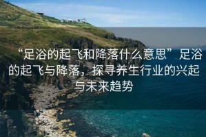 “足浴的起飛和降落什么意思”足浴的起飛與降落，探尋養生行業(yè)的興起與未來(lái)趨勢