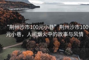 “荊州沙市100元小巷”荊州沙市100元小巷，人間煙火中的故事與風(fēng)情