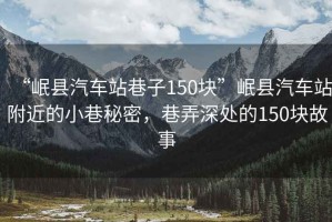 “岷縣汽車(chē)站巷子150塊”岷縣汽車(chē)站附近的小巷秘密，巷弄深處的150塊故事