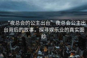 “夜總會(huì )的公主出臺”夜總會(huì )公主出臺背后的故事，探尋娛樂(lè )業(yè)的真實(shí)面紗