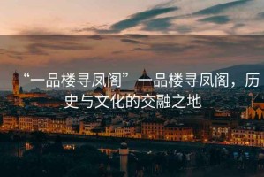 “一品樓尋鳳閣”一品樓尋鳳閣，歷史與文化的交融之地