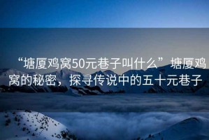 “塘廈雞窩50元巷子叫什么”塘廈雞窩的秘密，探尋傳說(shuō)中的五十元巷子
