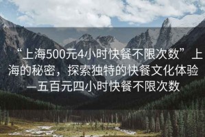 “上海500元4小時(shí)快餐不限次數”上海的秘密，探索獨特的快餐文化體驗—五百元四小時(shí)快餐不限次數