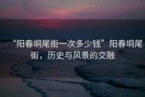 “陽(yáng)春垌尾街一次多少錢(qián)”陽(yáng)春垌尾街，歷史與風(fēng)景的交融